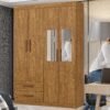 Guarda-Roupa 4 Portas Hércules 1,185 m (Com Espelho) Cinamono - CARIOCA MÓVEIS