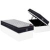 Colchão Solteiro Airtech Progressive D26 + Base Box Baú Corino Branco – ORTOBOM + ALTO NÍVEL CAMAS E COLCHÕES