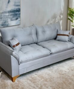 Sofá Living 2,00 m Creta Linho Cinza 27 - BOARETO ESTOFADOS