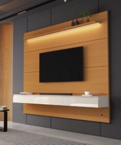 Home Suspenso até 75" Norton 1.8 (Bliss + Aspen) Cedro/Off White - EDN MÓVEIS