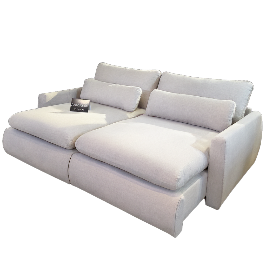 Sofá Cama Retrátil Amaranto 2,10 m Linho Marfim 12 – INNOVE ESTOFADOS - Imagem 2