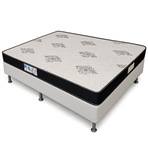 Colchão Casal Light D20 + Base Box Simples Corino Branco – ECOTEC + ALTO NÍVEL CAMAS E COLCHÕES - Imagem 2