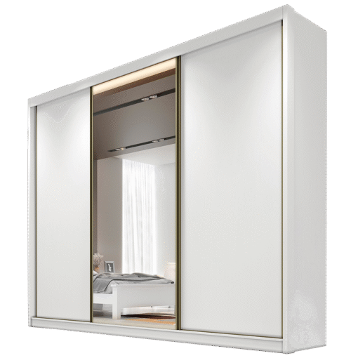 Guarda-Roupa Diamond Plus (1 porta espelhada) 2,412 m Neve - NOVO HORIZONTE - Imagem 3
