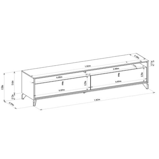 Rack até 75" Dubai 1.8 Tauari/Off White Fosco - LINEA BRASIL - Imagem 7