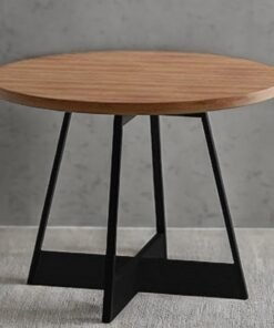 Mesa Átria 1594 Redonda 100 Preto/Nogal - CARRARO MÓVEIS