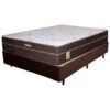 Colchão Casal Lisboa + Base Box Simples Marrom - ECOTEC + BIOSTAR