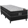 Colchão Solteiro Airtech Progressive D26 + Base Box Simples Corino Preto – ORTOBOM + ALTO NÍVEL CAMAS E COLCHÕES