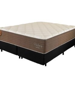 Colchão Queen Pro Quality C D28 + Base Box Simples Corino Preto – PRORELAX + ALTO NÍVEL CAMAS E COLCHÕES