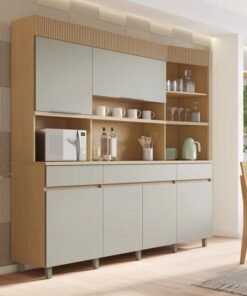 Kit Cozinha Realeza 6P3G 2,20 m Carvalho/Greige - NESHER