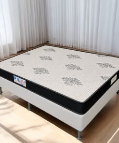 Colchão Casal Light D20 + Base Box Simples Corino Branco – ECOTEC + ALTO NÍVEL CAMAS E COLCHÕES