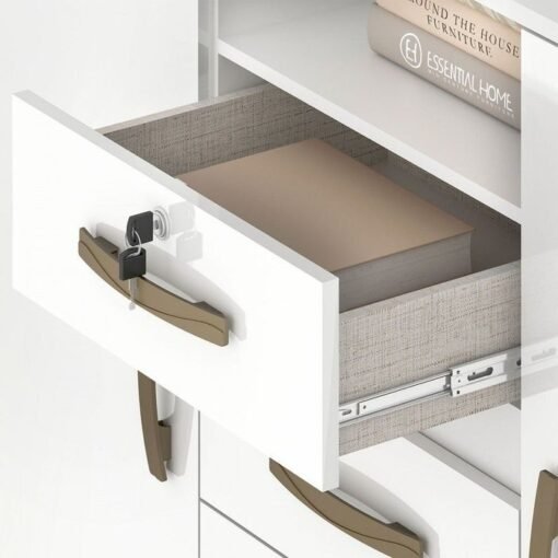 Cômoda 4 Gavetas 2 Sapateiras Angra CO260 Branco - FELLICCI - Imagem 4
