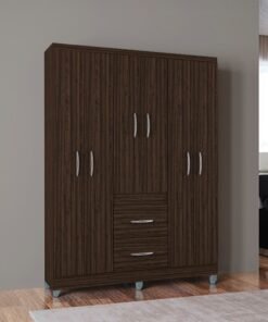 Guarda-Roupa 6 Portas Milão 1,35 m Chocolate - POQUEMA