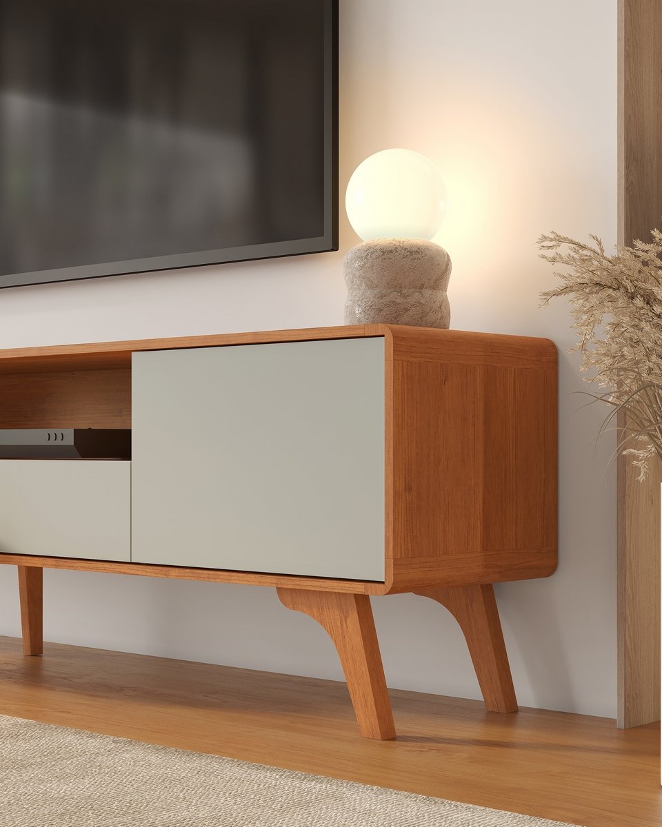 Painel + Rack até 58″ Sinus Naturale/Off White – MAVAULAR - Imagem 4