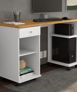 Mesa para Computador Million Branco/Cinamono - PATRIMAR