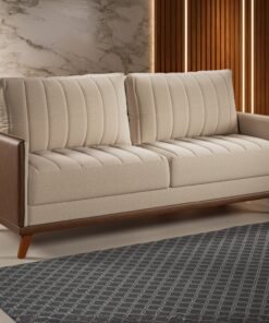 Sofá Living 2,00 m Conceito/Concept Linho Bronze - VIERO MÓVEIS