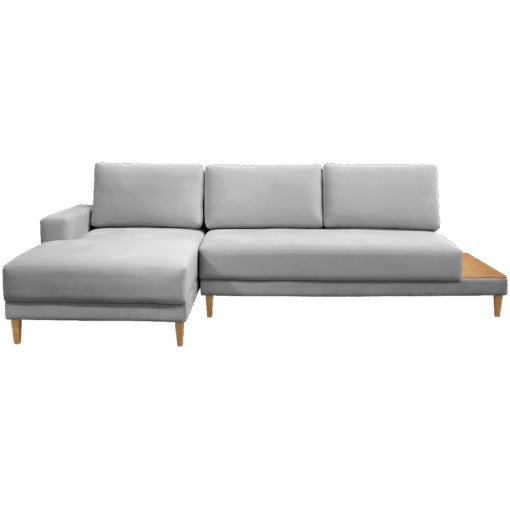 Sofá com Chaise Ref.825 2,90 m Chenile Linho Cinza Firenze - RONDOMÓVEIS - Imagem 7