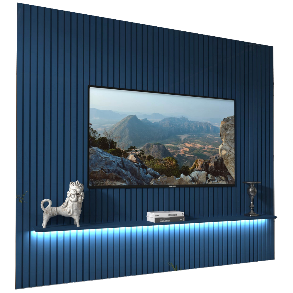 Painel até 85″ Nobre Ripado 230 Azul – GELIUS - Imagem 4