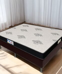 Colchão Casal Light D20 + Base Box Simples Corino Marrom – ECOTEC + BIOSTAR
