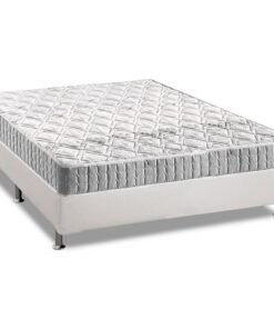 Colchão Casal Orthosono D33 + Base Box Simples Corino Branco – ANJOS + ALTO NÍVEL CAMAS E COLCHÕES