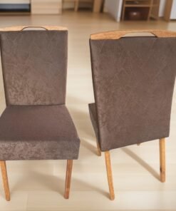 Kit 2 Cadeiras Priscila Imbuia Mel Veludo Marrom 1014 – CARVALHO DECOR