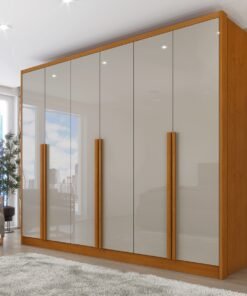 Guarda-Roupa 6 Portas Realeza/Esplendor 2,74 m Cinamono/Off White - TCIL