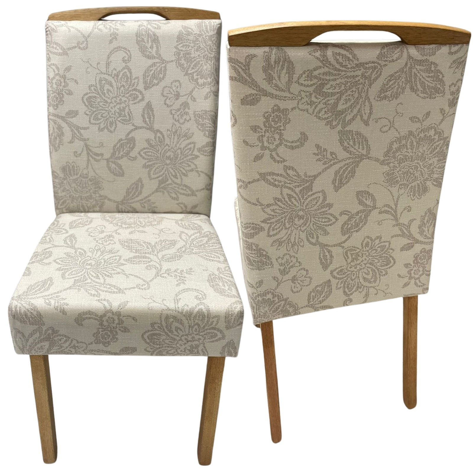 Kit 2 Cadeiras Priscila Imbuia Mel Veludo Bege 224 – CARVALHO DECOR - Imagem 2