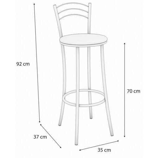 Banqueta Petra 1B700 Preto Fosco - KAPPESBERG - Imagem 2