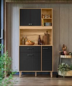 Kit Cozinha Erva Doce 90 Freijó/Preto Esfera – NICIOLI