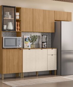 Cozinha Compacta 2,507 m Vert Plus Freijó/Freijó/Soft - KITS PARANÁ