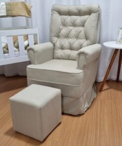 Poltrona Amamentação Marina Veludinho Bege TB902 - BLISS BABY