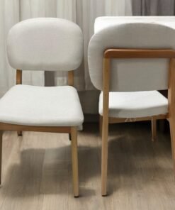 Kit 2 Cadeiras Gaya Mel/Linho Bege 01 - J SILVA MÓVEIS