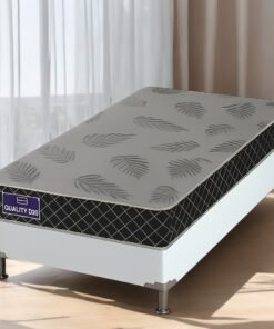 Colchão Solteiro Quality D20 12 cm 0,88 m + Base Box Simples Corino Branco – ORTHOPRIME + ALTO NÍVEL CAMAS E COLCHÕES
