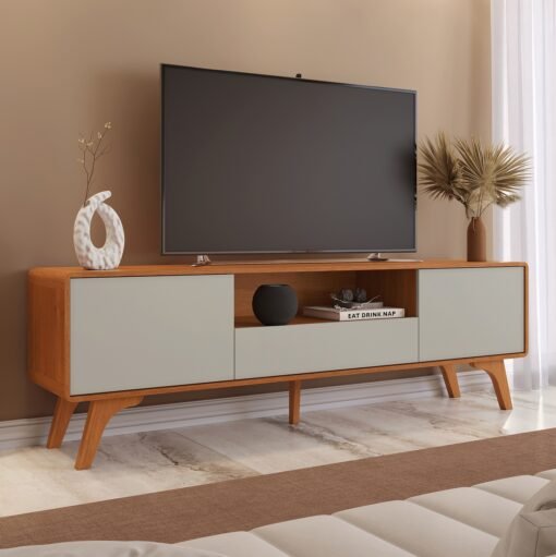 Rack até 75" Sinus Naturale/Off White - MAVAULAR
