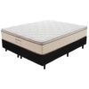 Colchão Queen Bali D33 + Base Box Simples Corino Preto – PRORELAX + ALTO NÍVEL CAMAS E COLCHÕES