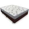 Colchão Casal Light D33 + Base Box Simples Corino Marrom - ORTOBOM + BIOSTAR