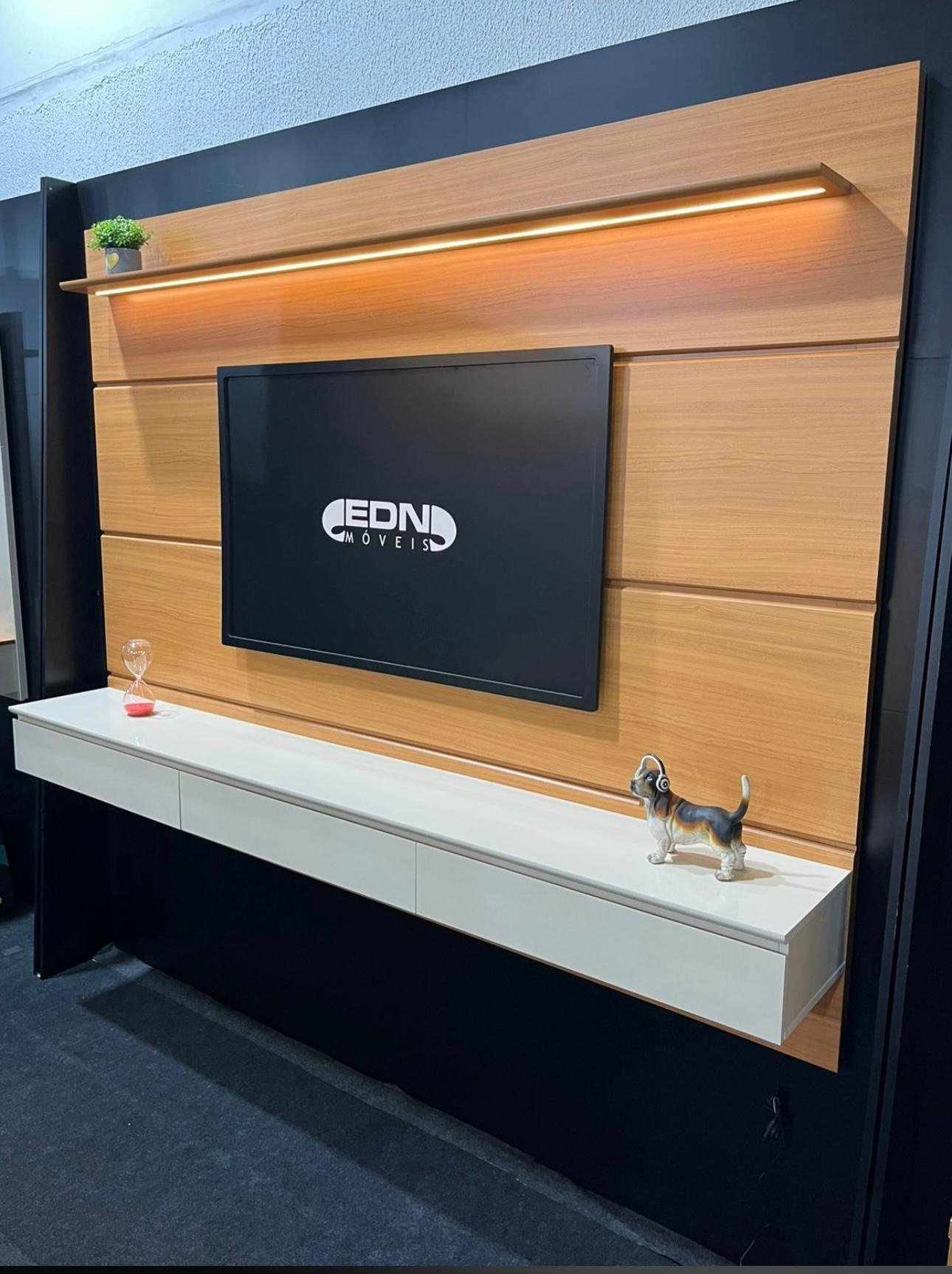 Home Suspenso até 75" Norton 2.2 (Bliss + Aspen) Cedro/Off White - EDN MÓVEIS - Imagem 2