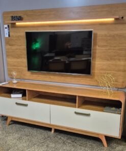 Painel até 70″ Cristal Cinamono + Rack Cristal Cinamono/Off White – JCM MOVELARIA