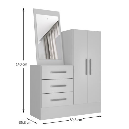 Cômoda 3 Gavetas 2 Portas Dunas 11CO2326 Branco - RODIAL MÓVEIS - Imagem 3