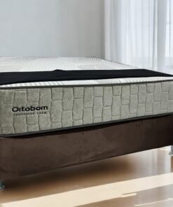 Colchão Casal Exclusive Foam D33 + Base Box Simples Corino Marrom – ORTOBOM + BIOSTAR