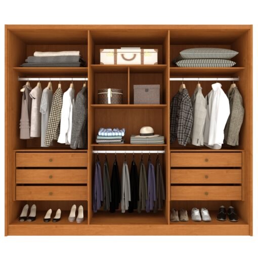 Guarda-Roupa 6 Portas Realeza/Esplendor 2,74 m Cinamono/Off White - TCIL - Imagem 2