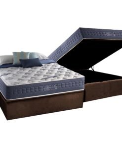 Colchão Casal Blue Sea D28 + Base Box Baú Marrom – ANJOS COLCHÕES + BIOSTAR