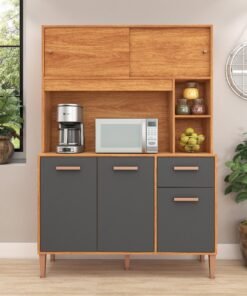 Kit Cozinha Pérola C212 1,20 m Cinamono/Grafite - FELLICCI