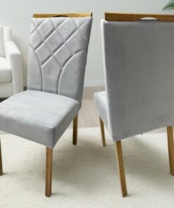 Kit 2 Cadeiras Stella Mel Naturale Prata – CLEFATOS DECOR