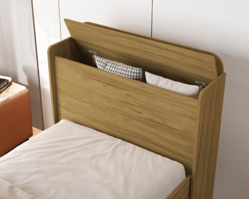 Cama Solteiro Baú Tamires Branco - MADEC/VJ MÓVEIS - Imagem 4