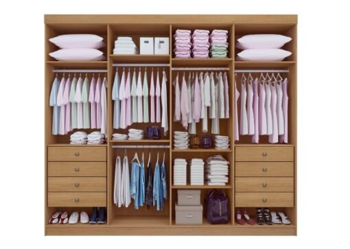 Guarda-Roupa 8 Portas Daymond  2,75 m Cinamono/Off White/Ripado - D'DORO MÓVEIS - Imagem 4