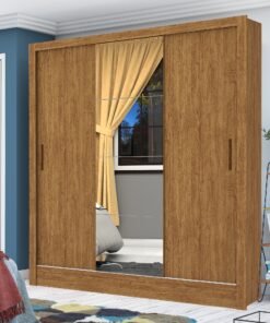 Guarda-Roupa 3 Portas Dubai/Santiago Plus(1 Porta espelhada) 1,79 m Cinamono – CARIOCA MÓVEIS