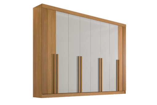 Guarda-Roupa 8 Portas Daymond  2,75 m Cinamono/Off White/Ripado - D'DORO MÓVEIS - Imagem 2