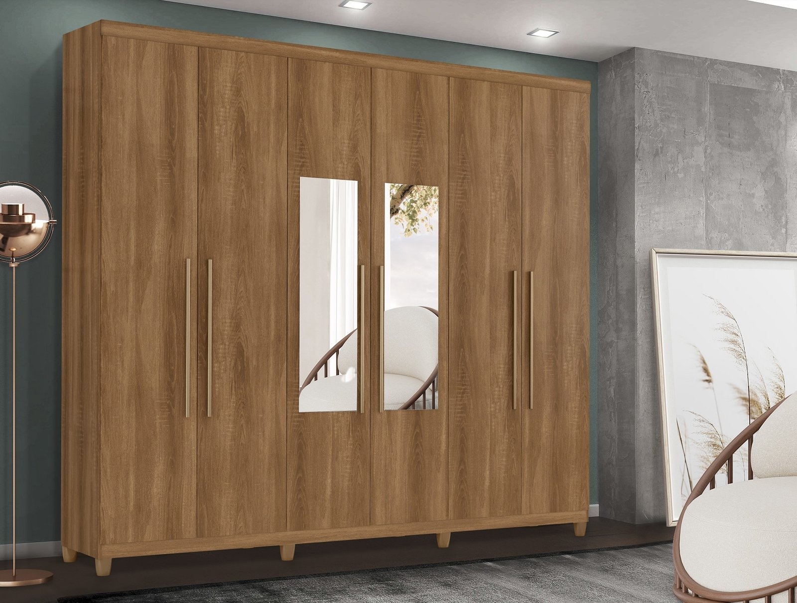 Guarda-Roupa (4 Gavetas) Porto Bello New 2,007 m Mel - RUD RACK - Imagem 2