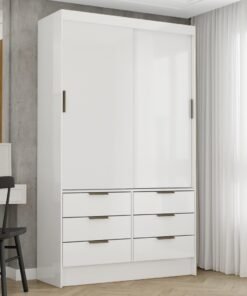 Guarda-Roupa 2 Portas Sevilha(Sem espelho) 1,10 m Branco - CARIOCA MÓVEIS