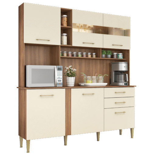 Kit Cozinha Nicole/Helena C304 1,82 m Manchester/Champagne - FELLICCI - Imagem 3
